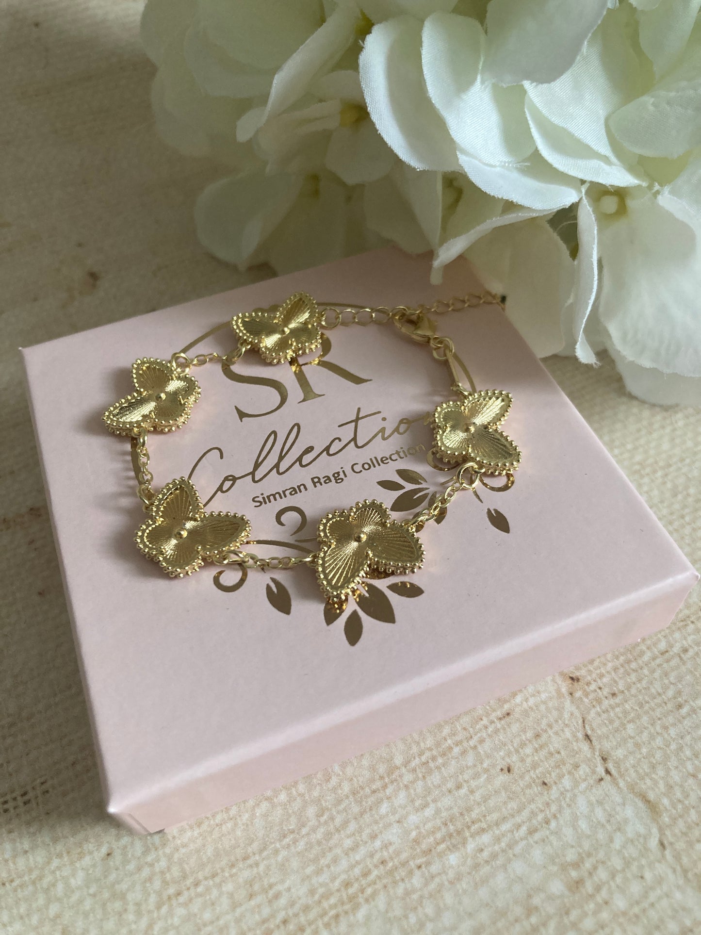 Gold Double Sided Butterfly Bracelet (ST989)