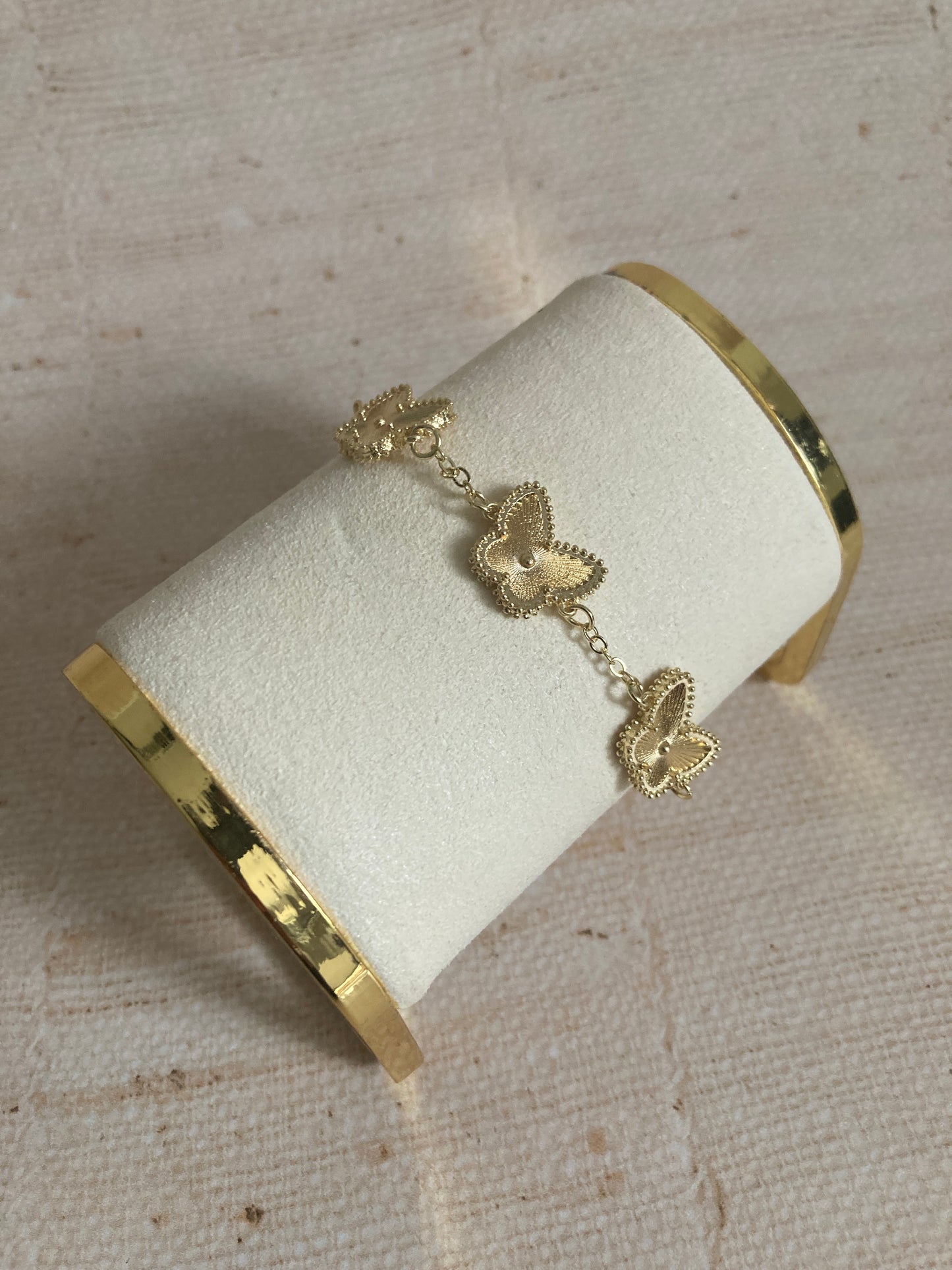 Gold Double Sided Butterfly Bracelet (ST989)