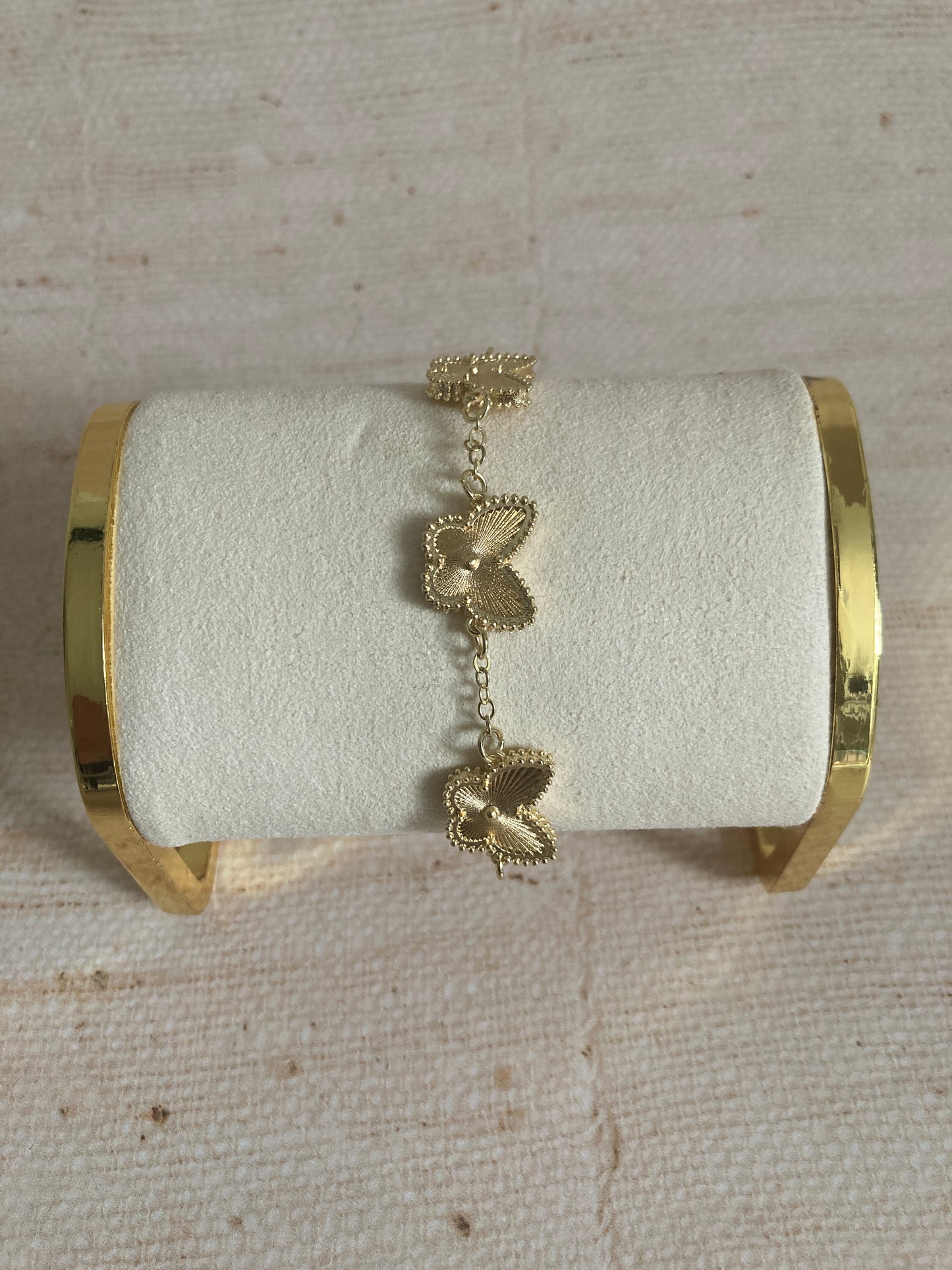 Gold Double Sided Butterfly Bracelet (ST989)