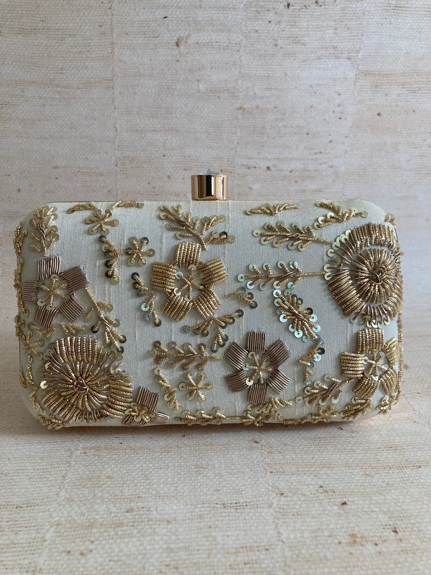 Faryal Handcrafted Clutch (Gold)(ST139)