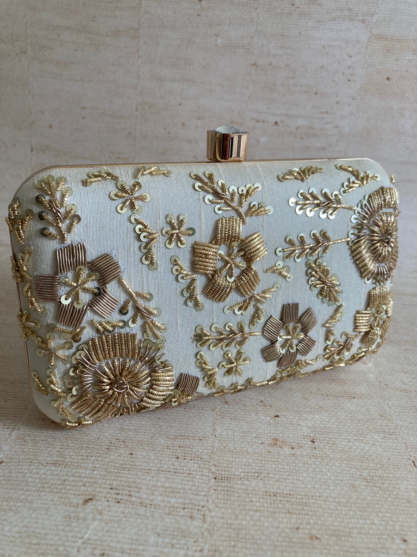 Faryal Handcrafted Clutch (Gold)(ST139)