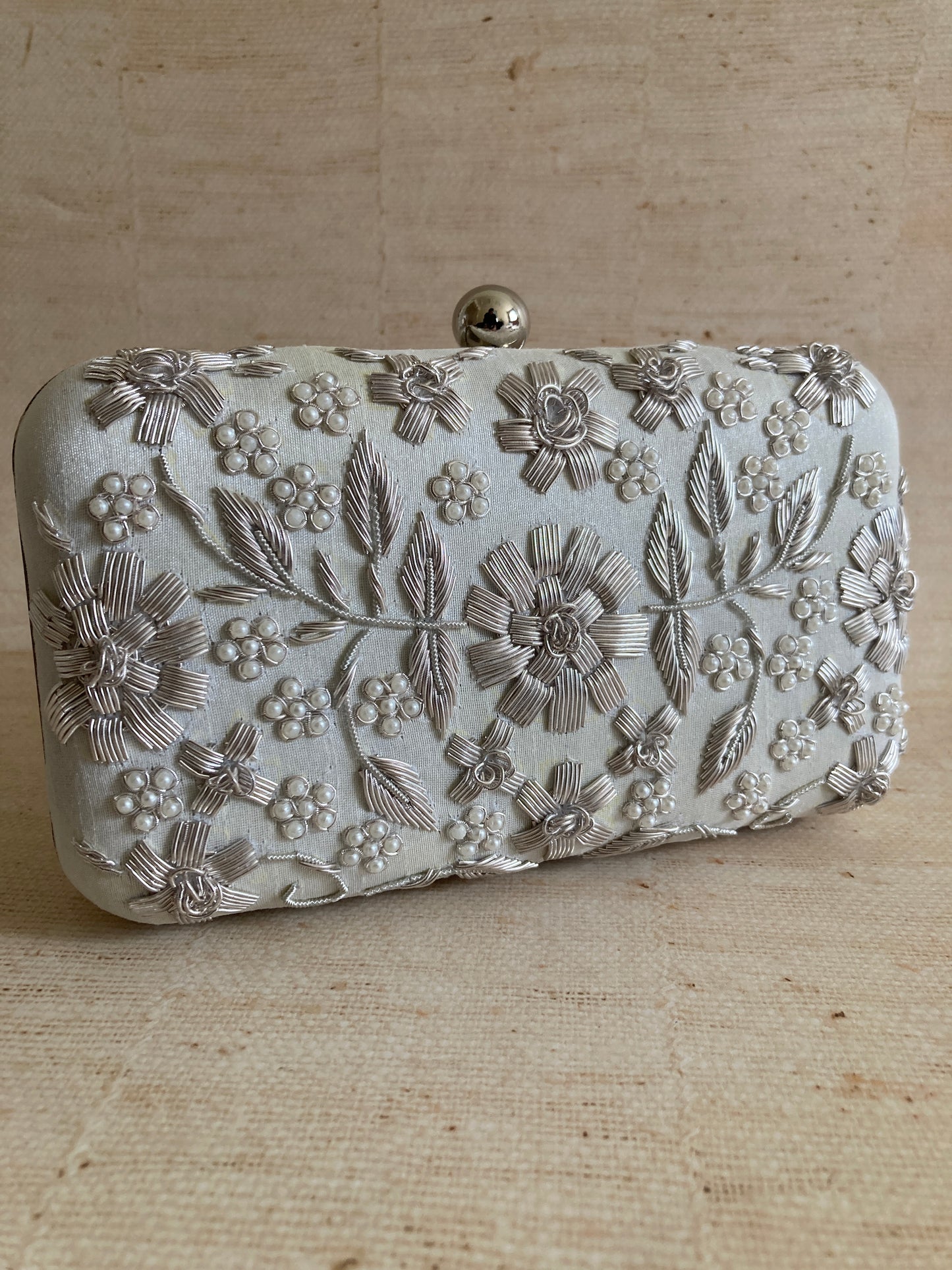 Alina (Rectangular Clutch) (White Grey) (ST859)