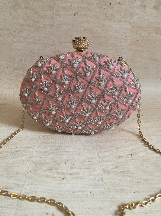 Sophie (Oval Clutch) (Salmon Pink) (ST991)