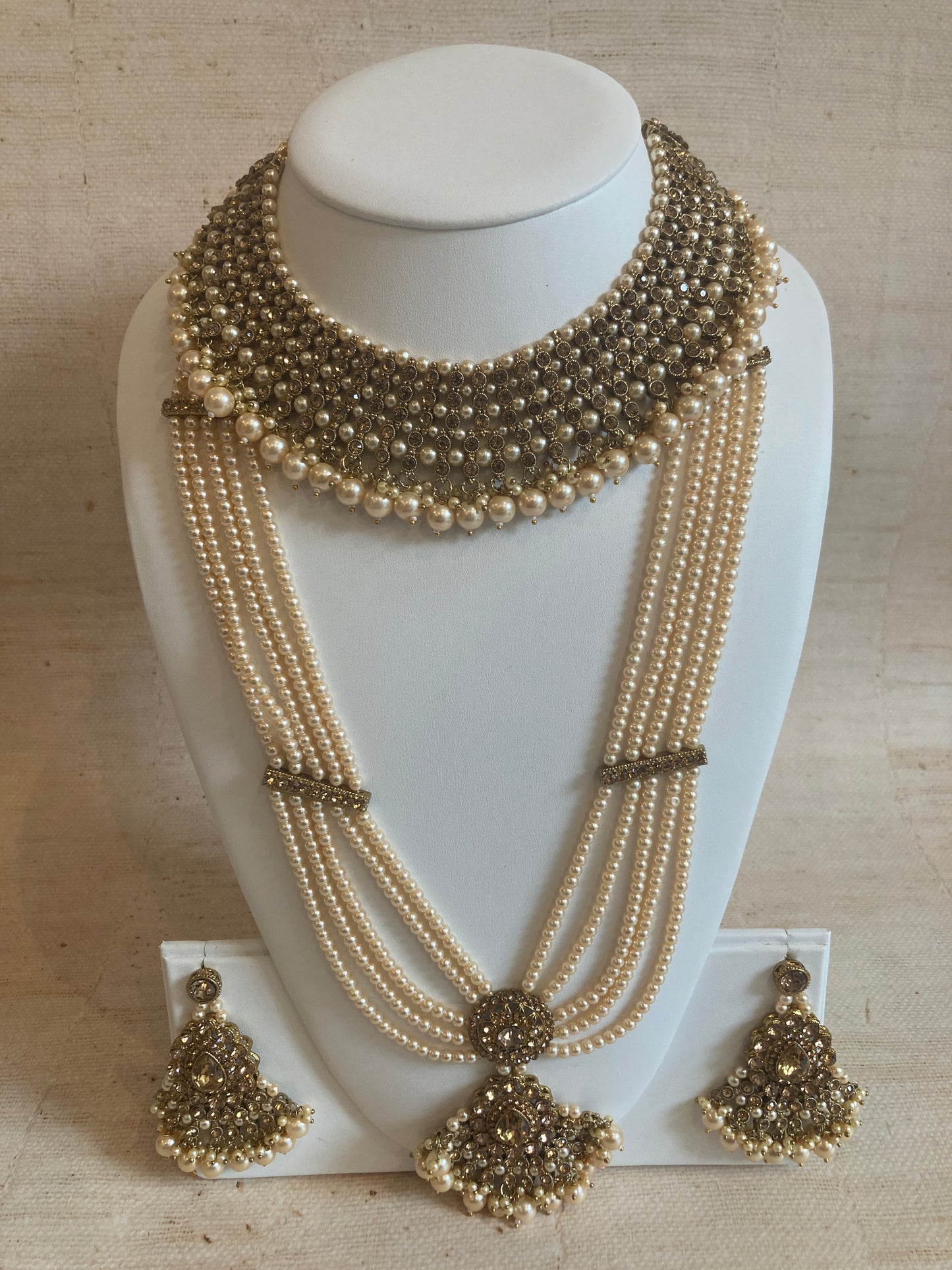 Riyasat Meenakari Kundan Pearl Set (ST128) (Antique)