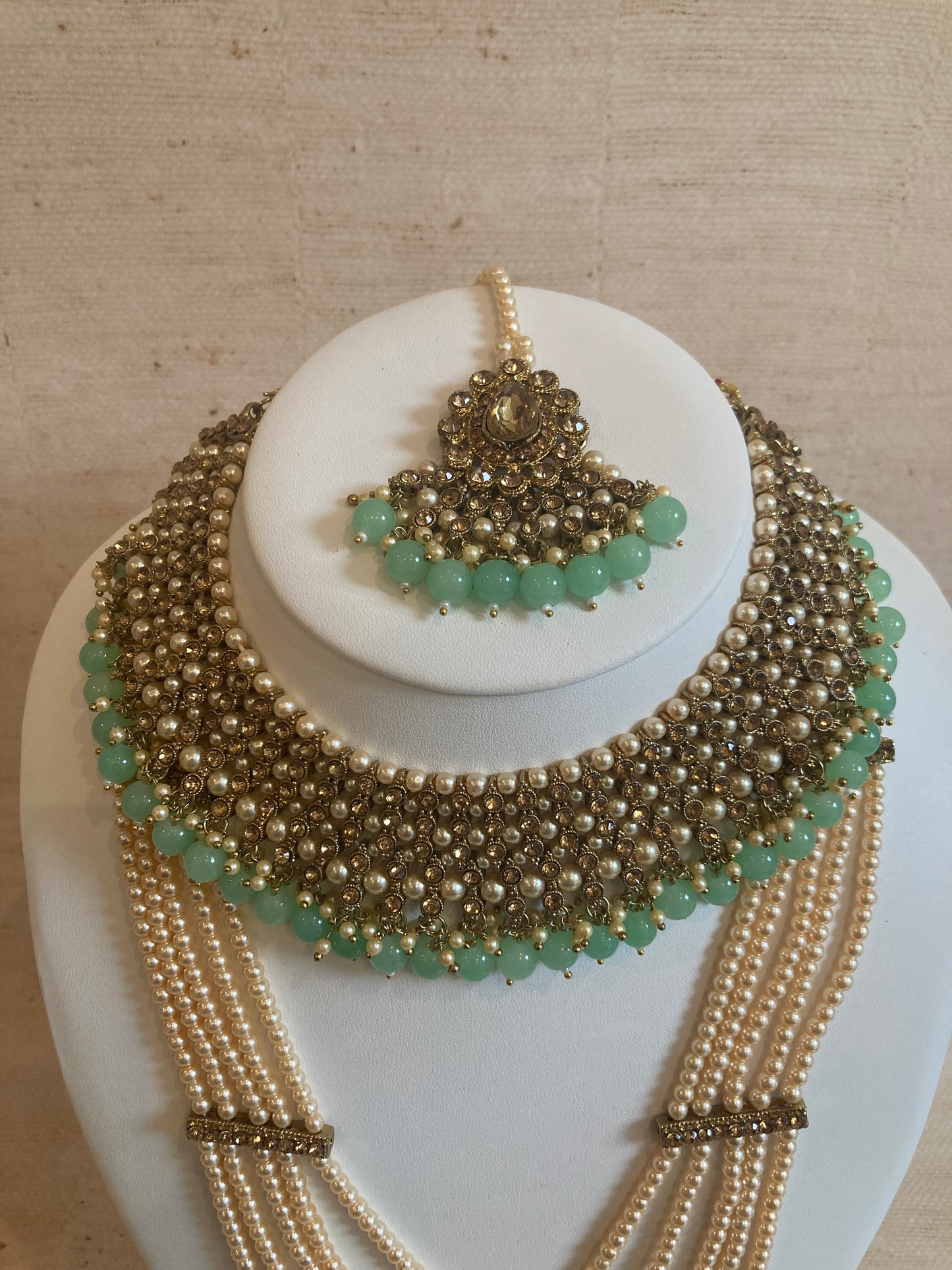 Riyasat Meenakari Kundan Pearl Set (ST128) (Mint)