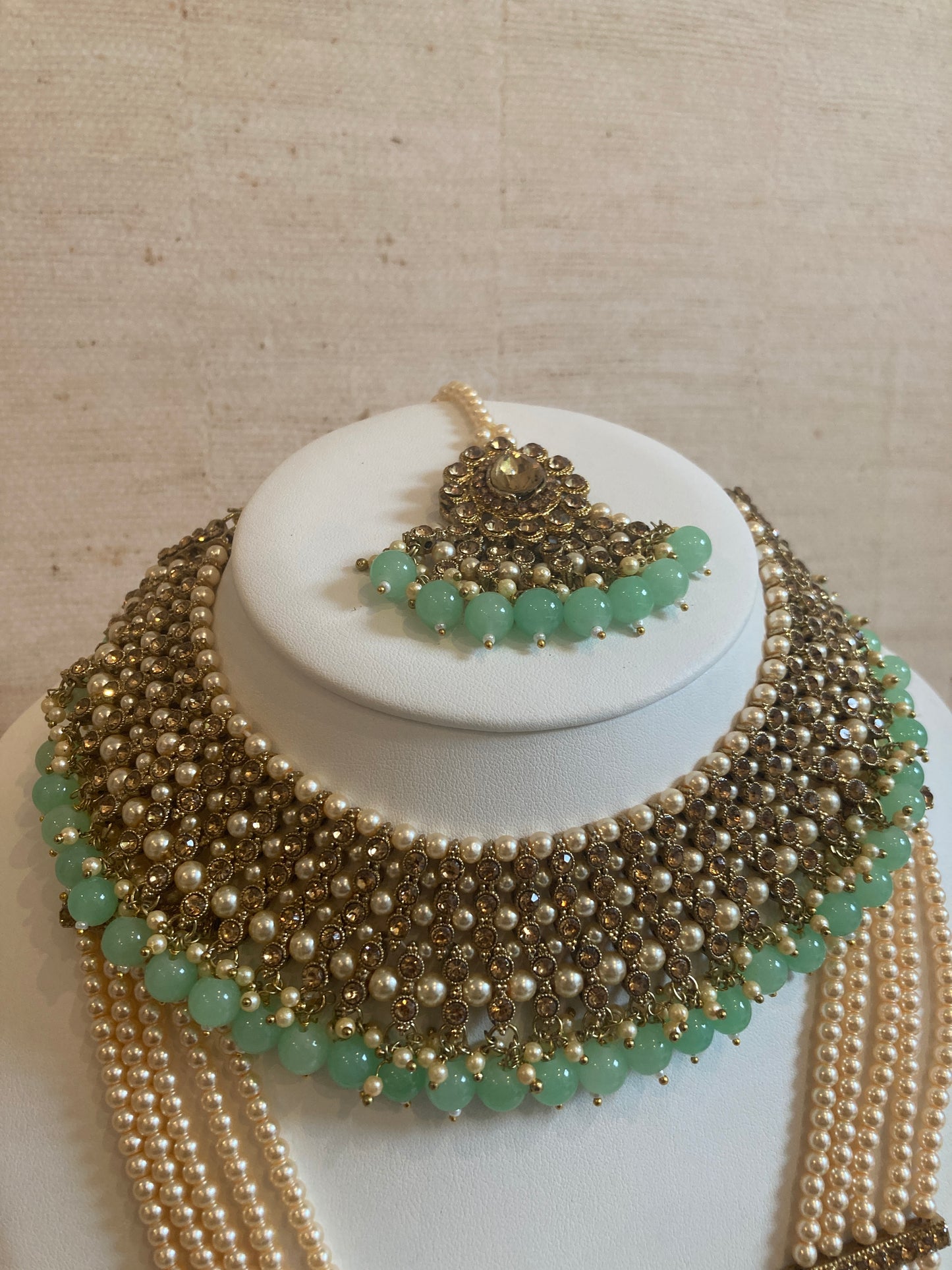 Riyasat Meenakari Kundan Pearl Set (ST128) (Mint)