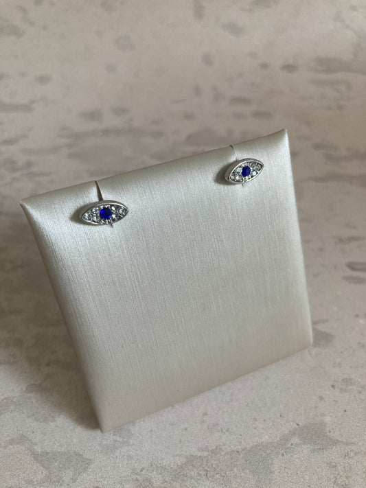 Evil Eye Studs (ST789) (Silver)