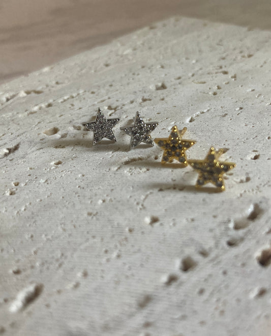 Star Stud Earrings (ST788) (Gold)