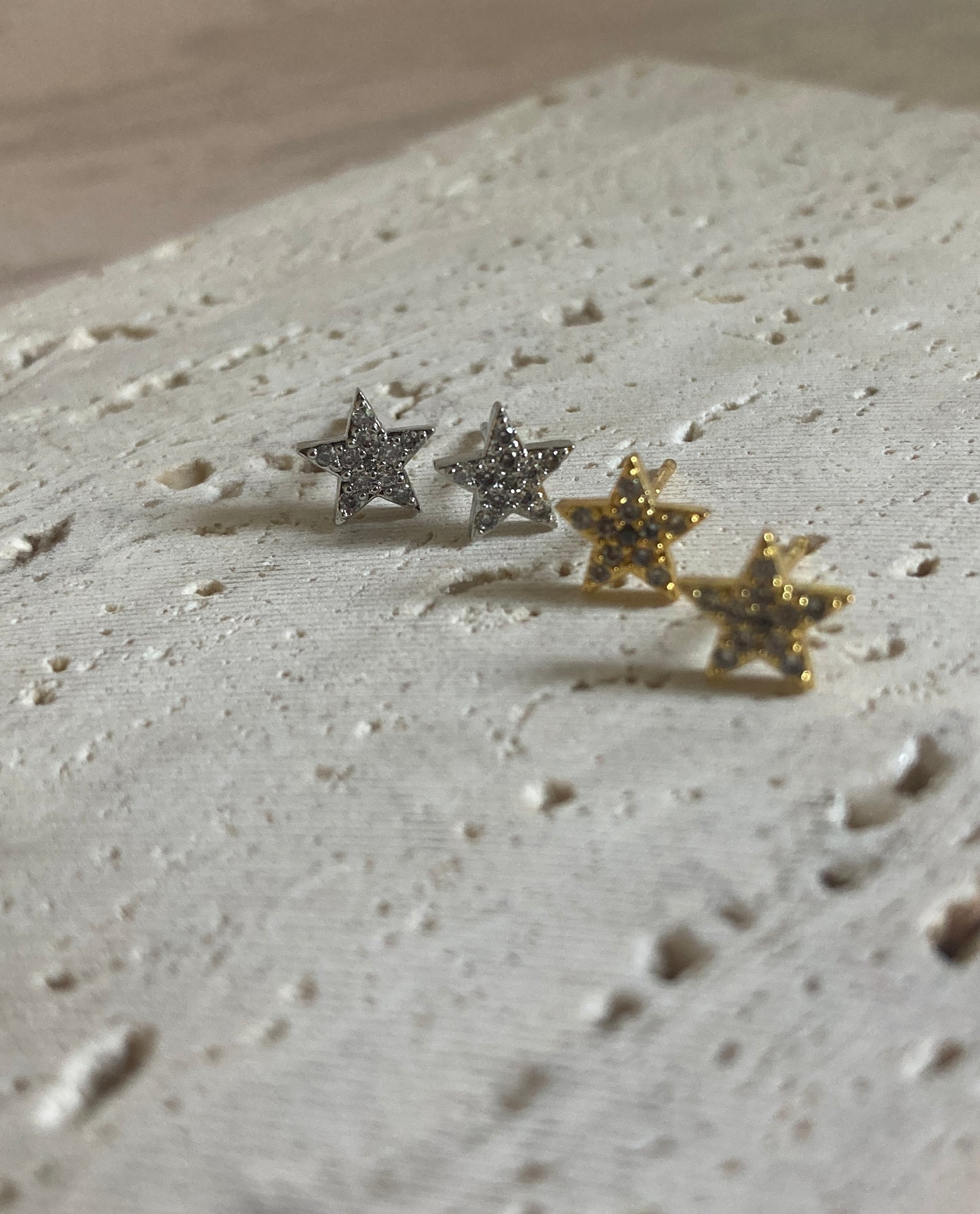 Star Stud Earrings (ST788) (Silver)
