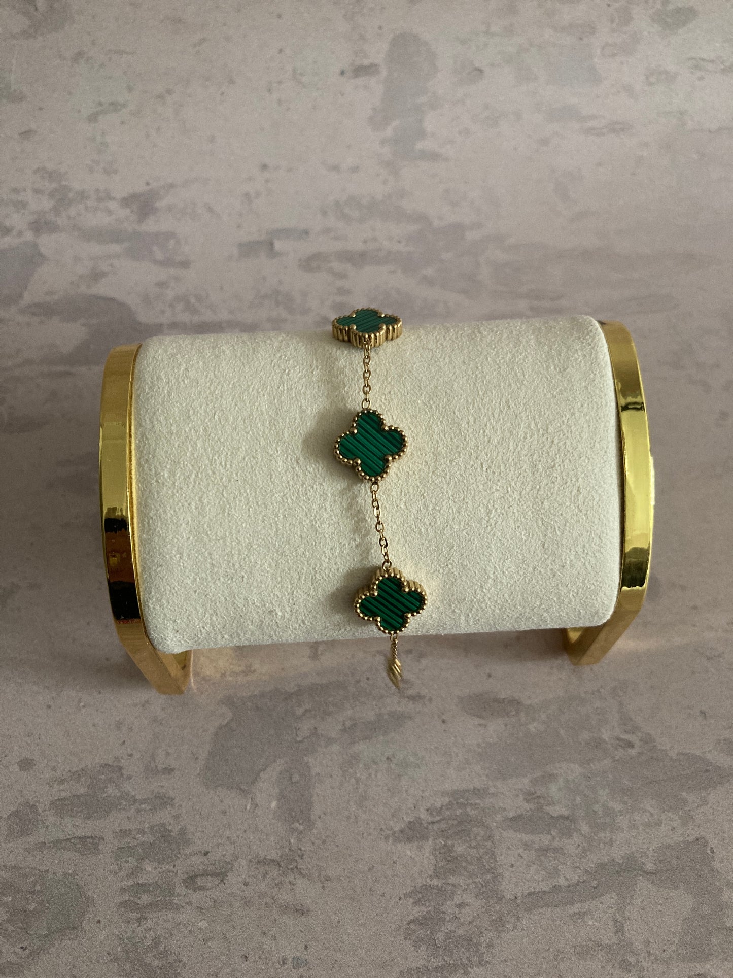 Buy Gold Green Adina Clover Bracelet