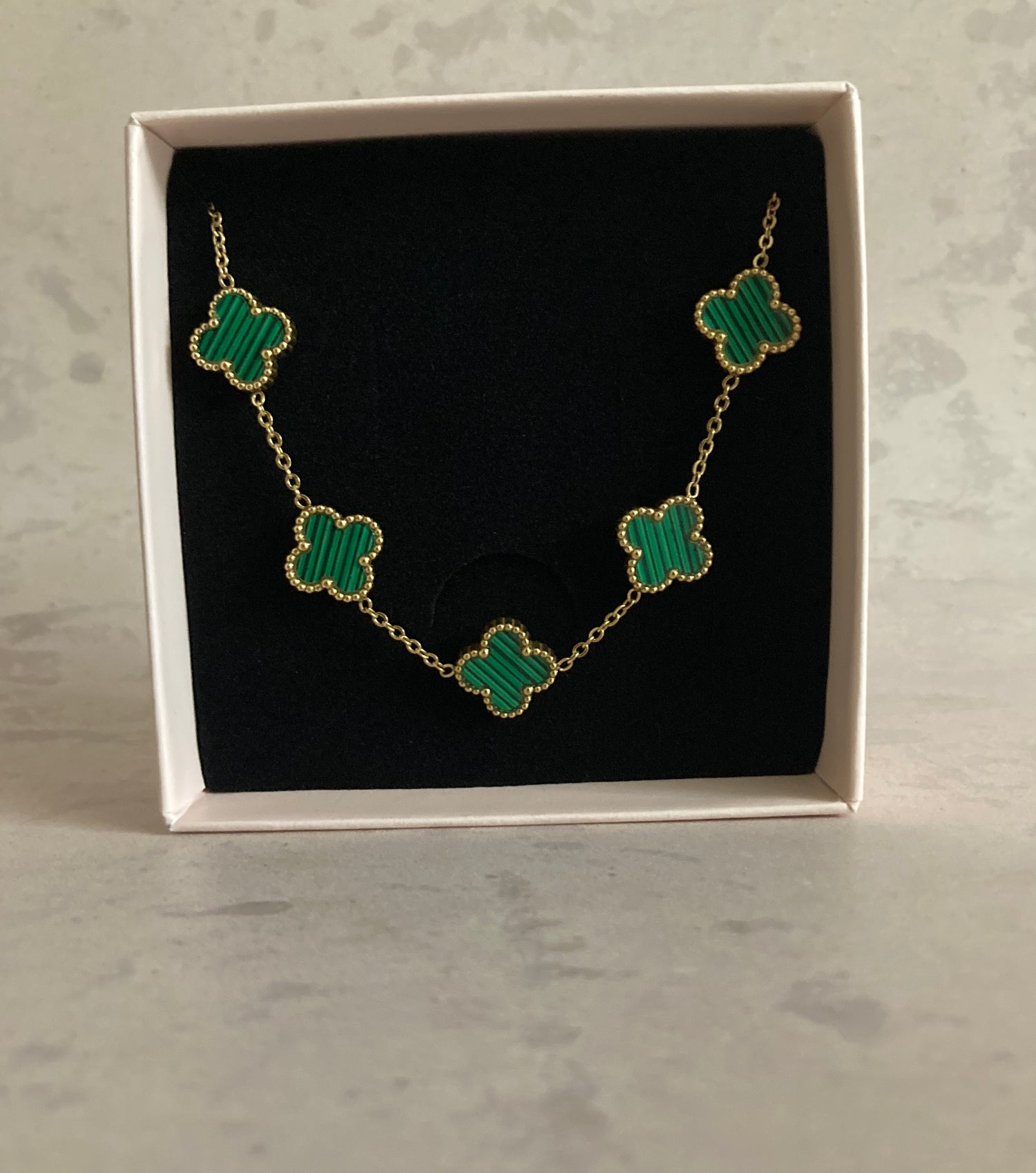 Buy Gold Green Adina Clover Bracelet