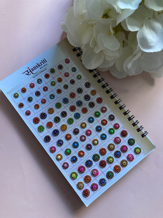 Bronze Circle Stone Border Assorted 576 Bindi Booklet (ST800)