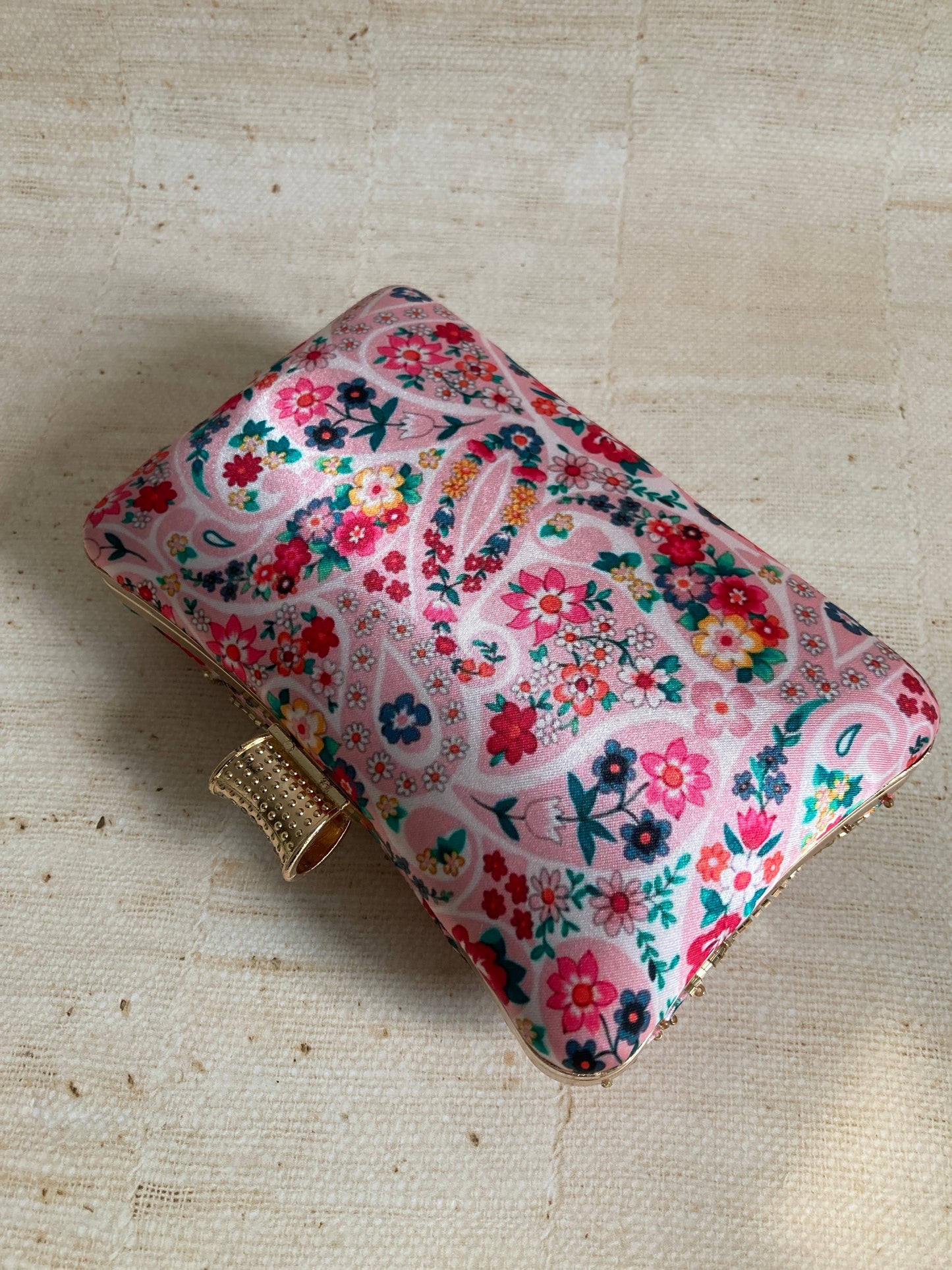 Rosalie Floral Rectangular Clutch (ST1005) (Pink Multicoloured)