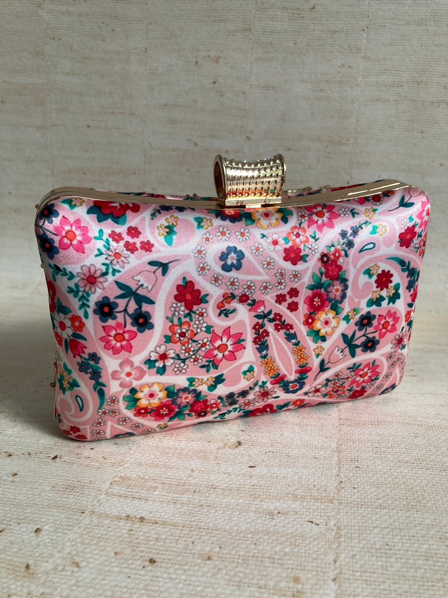 Rosalie Floral Rectangular Clutch (ST1005) (Pink Multicoloured)