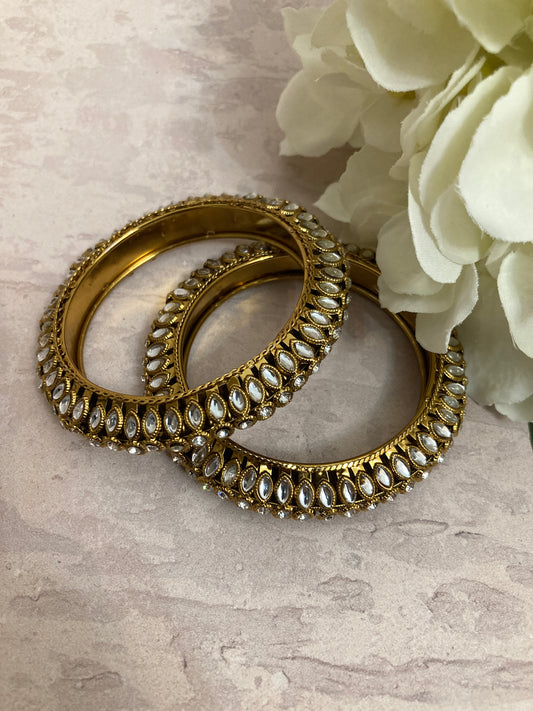 Anayat Antique Gold Plated Bangles (2.6) (ST806)