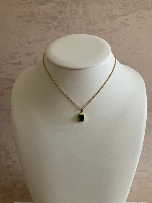 Baguette Emerald Necklace