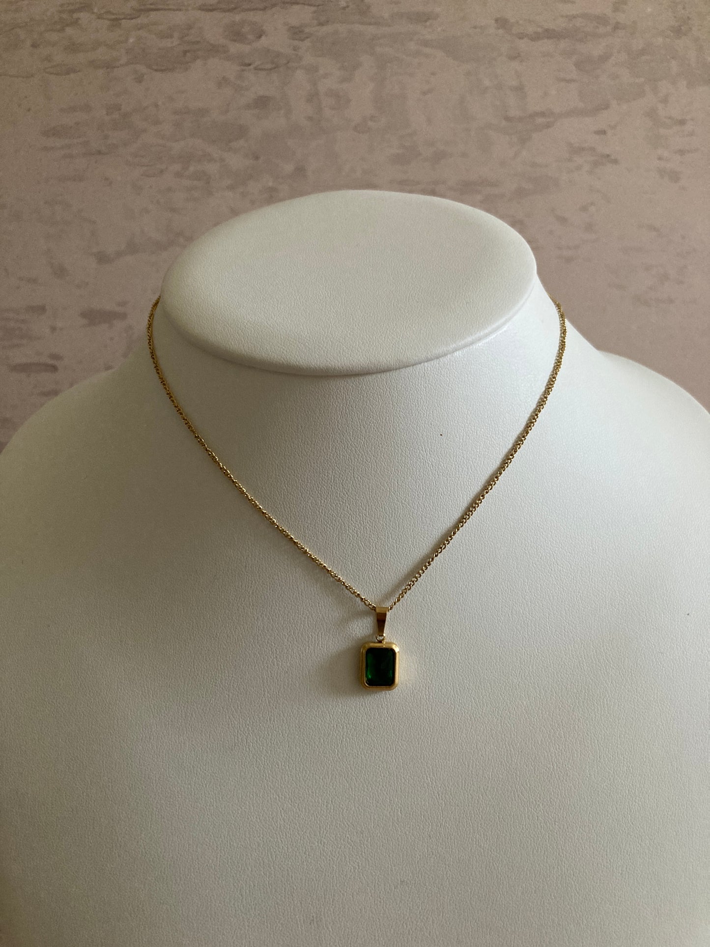 Baguette Emerald Necklace