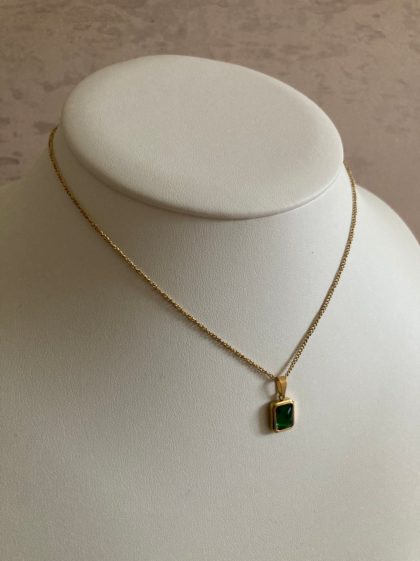 Baguette Emerald Necklace