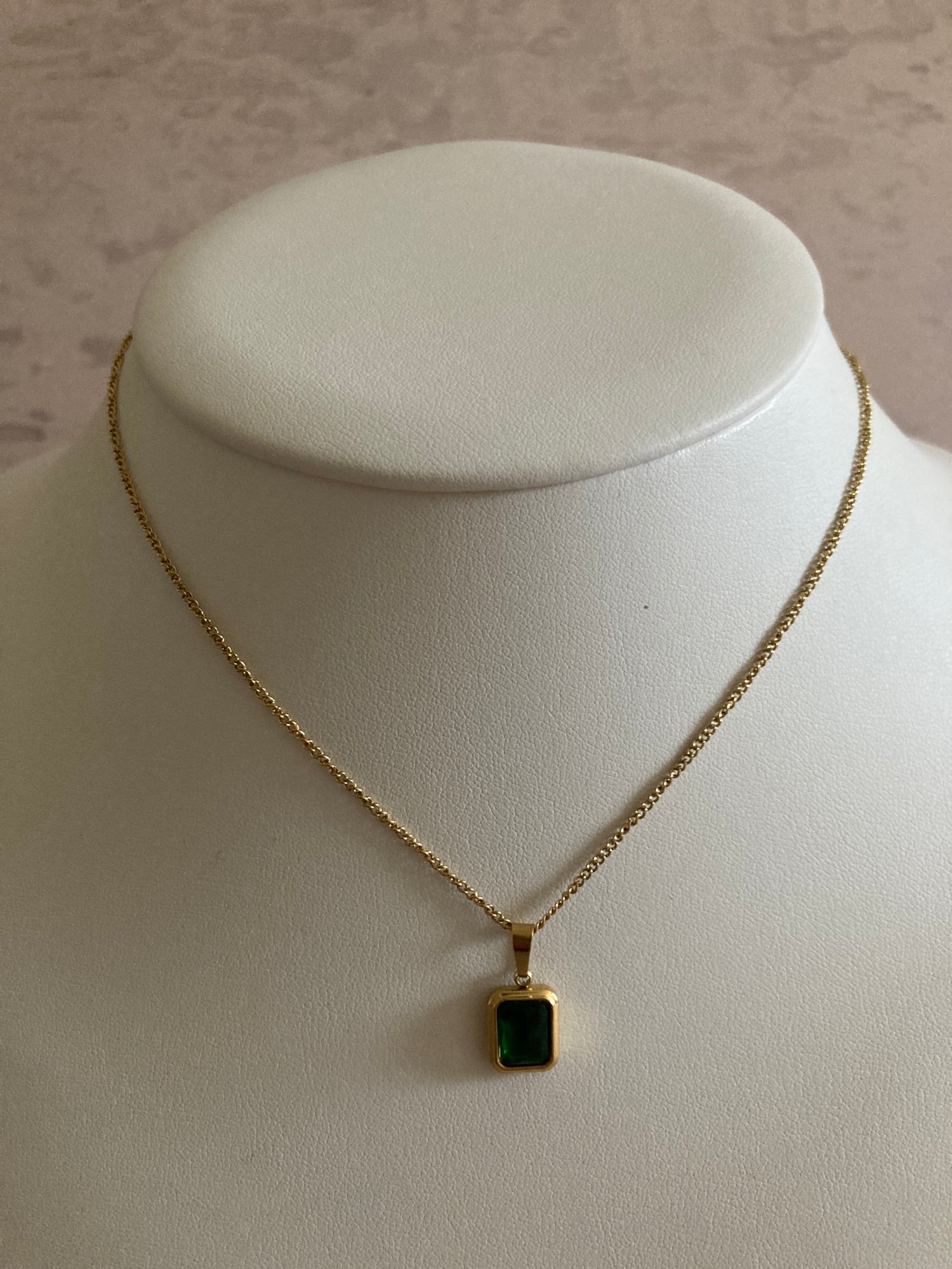 Baguette Emerald Necklace