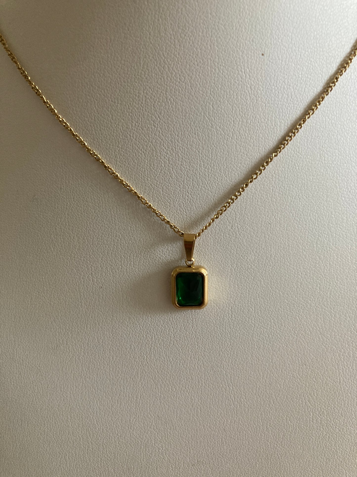 Baguette Emerald Necklace