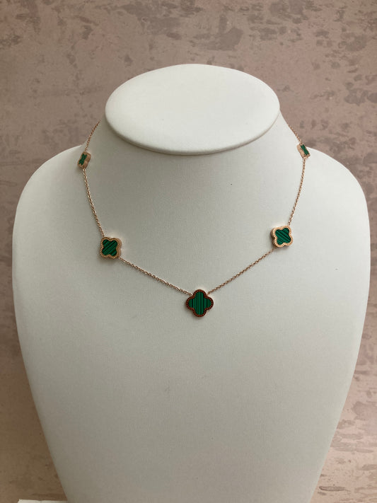 Rose Gold Emerald Necklace