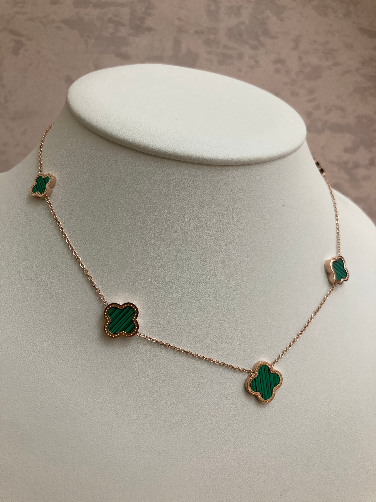 Rose Gold Emerald Necklace