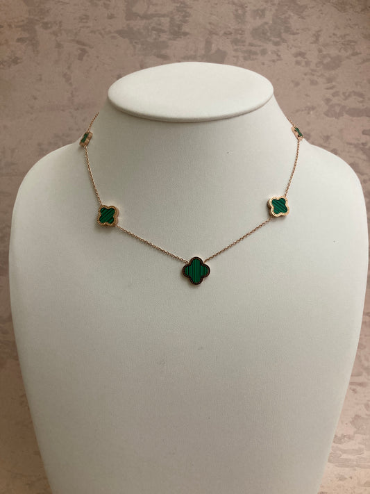 Rose Gold Emerald Necklace