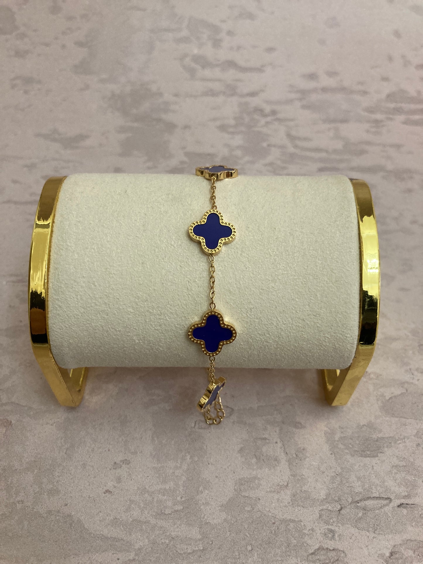 Buy Navy Gold Adina Clover Bracelet 