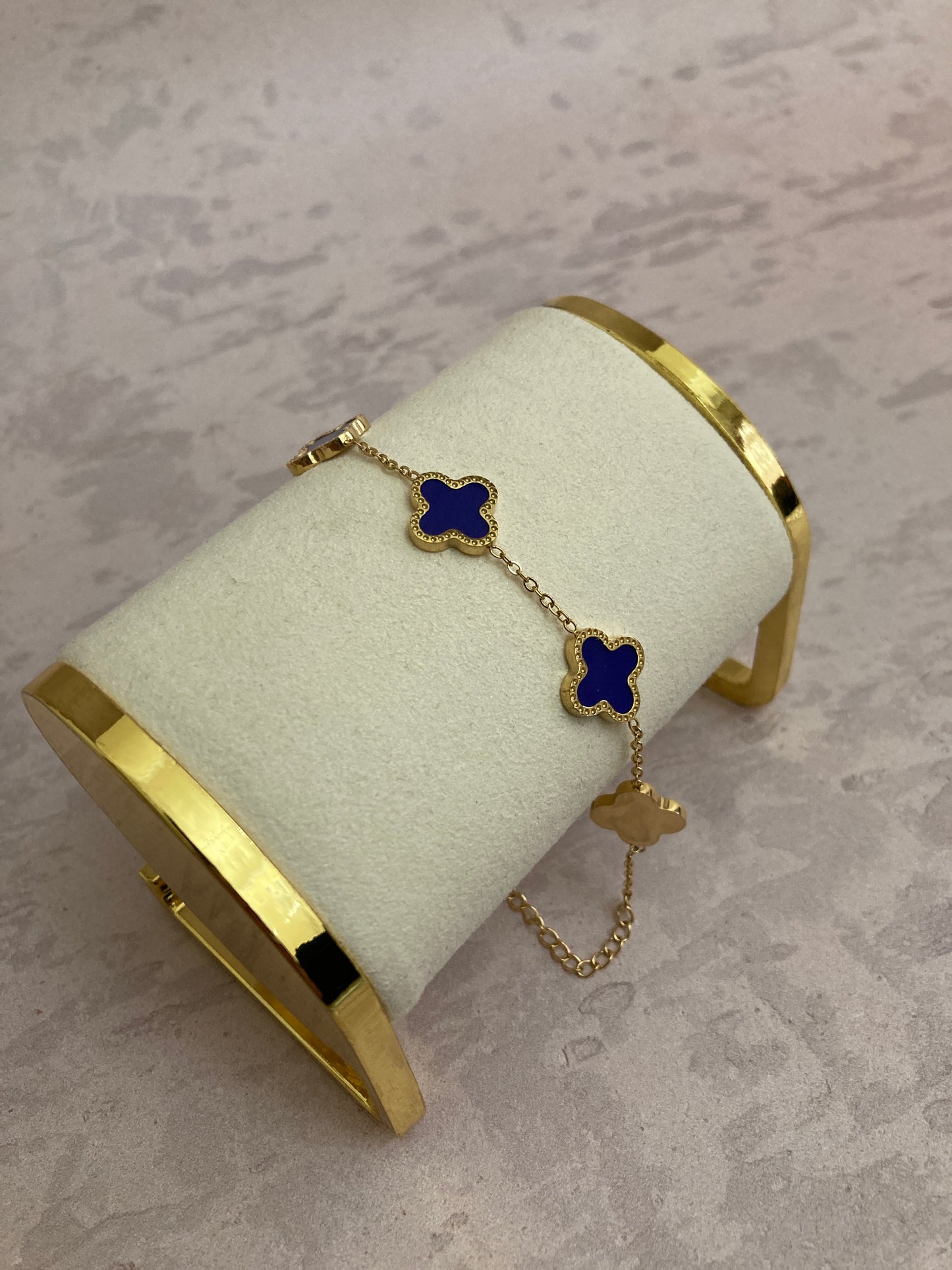 Buy Navy Gold Adina Clover Bracelet 