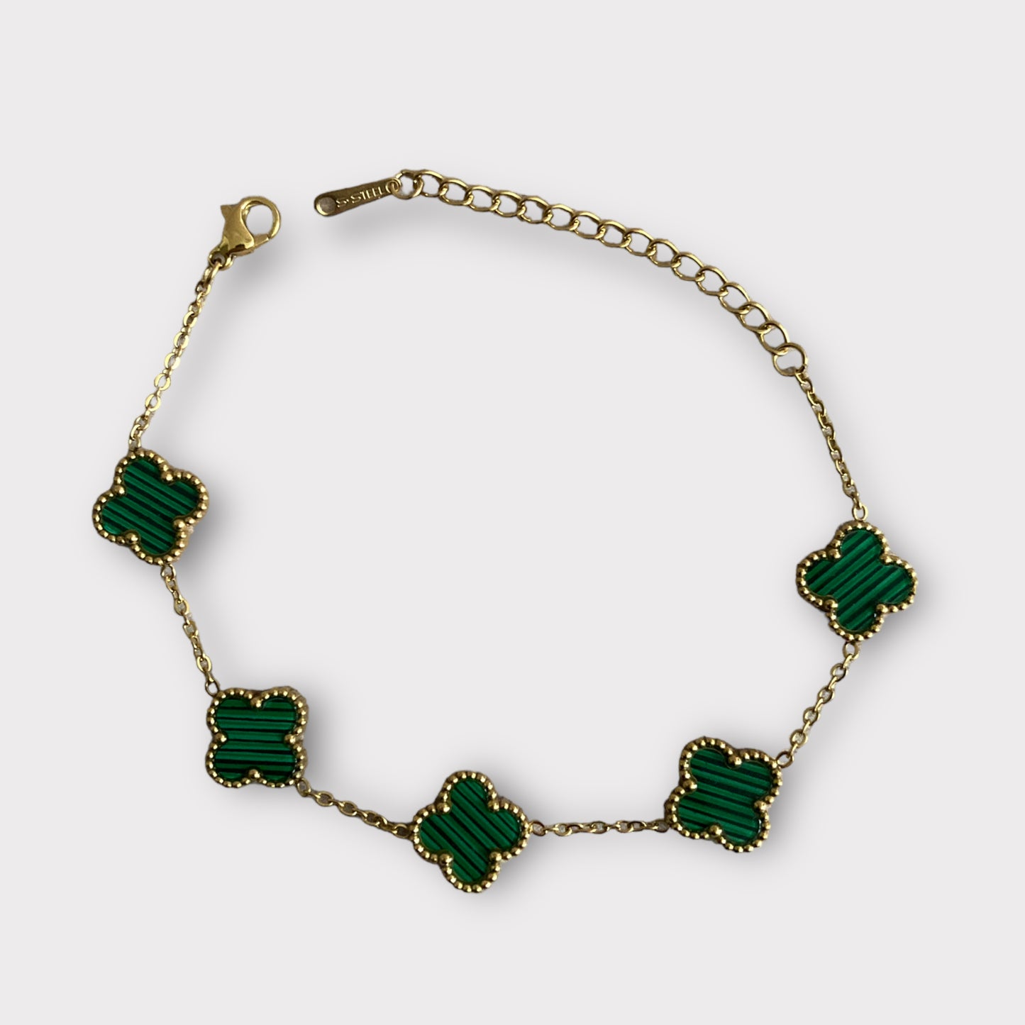 Buy Gold Green Adina Clover Bracelet