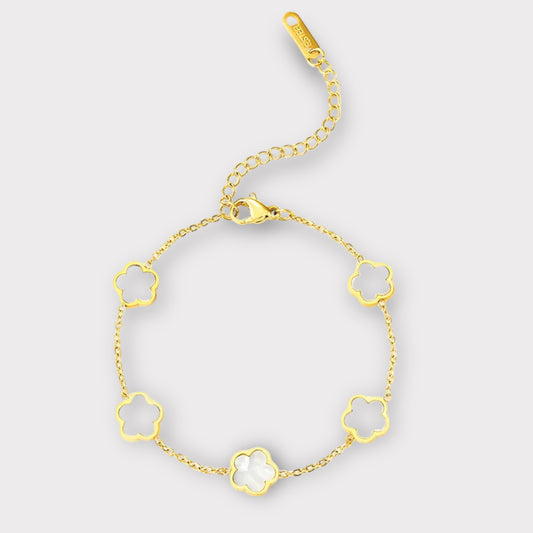 Valentina Clover Bracelet (ST819) (White)