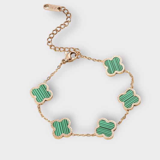 Buy Gold Emerald Clover Bracelet