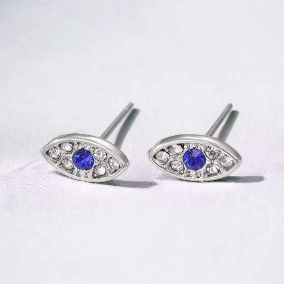 Evil Eye Studs (ST789) (Silver)