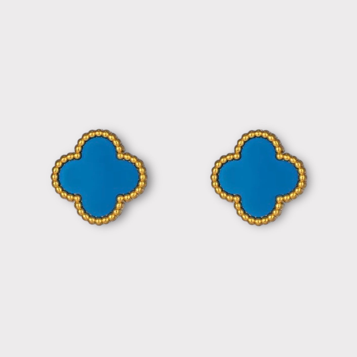 Clover Stud Earrings (ST814) (Blue)