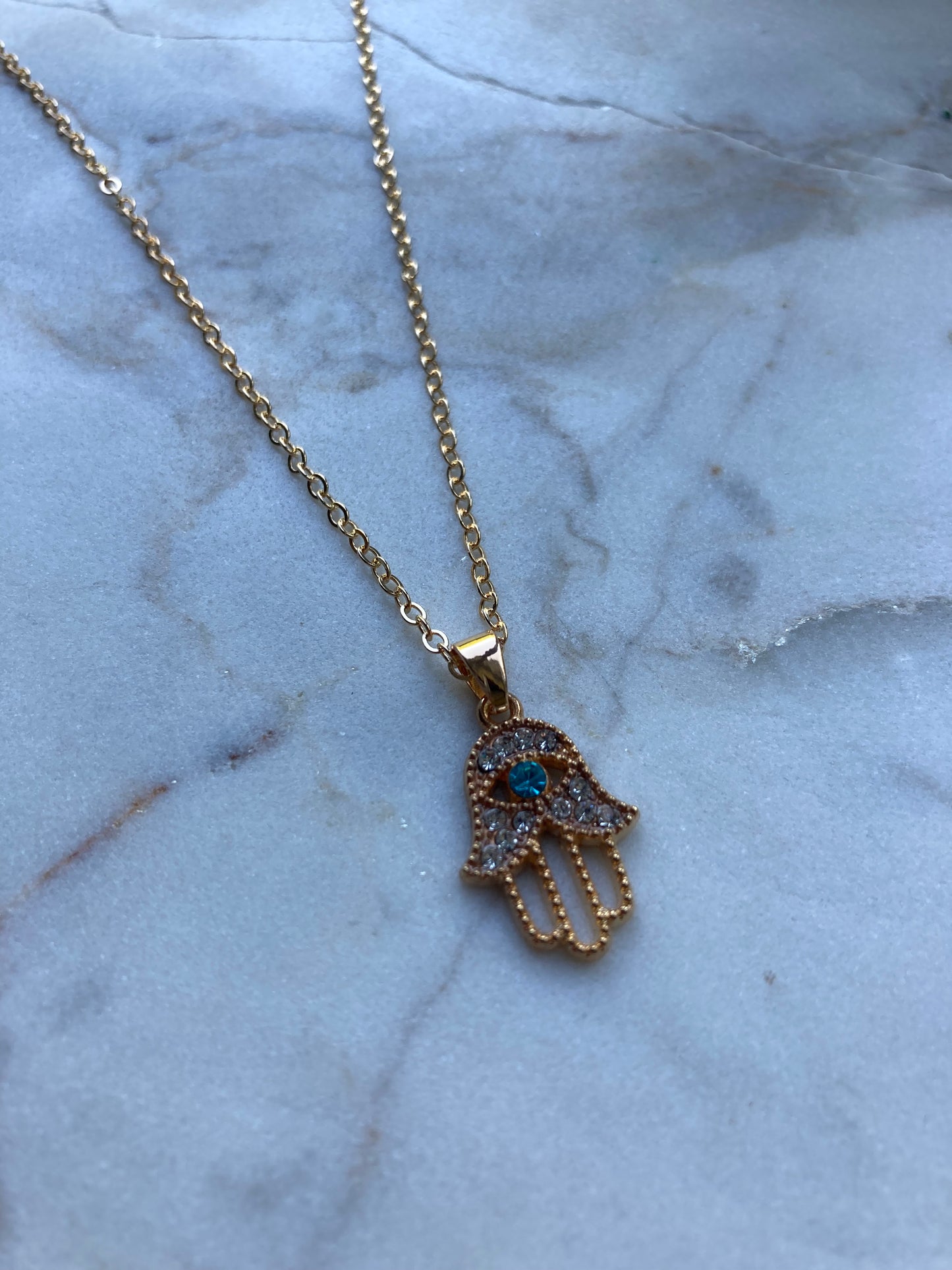 Hand of Hamsa Pendant Necklace (Evil Eye) (ST188)