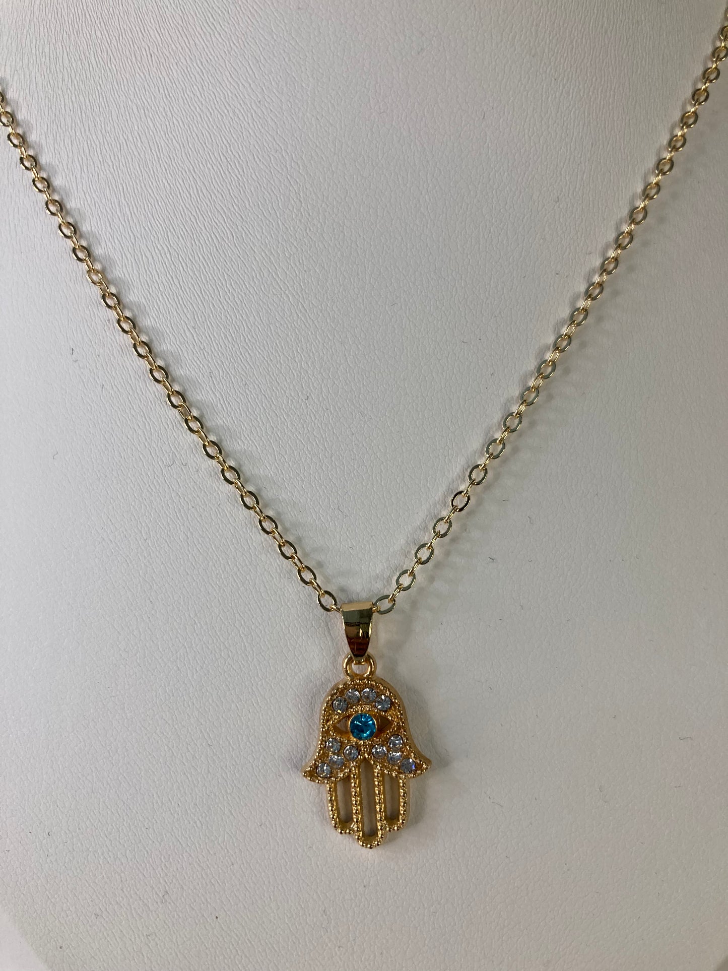 Hand of Hamsa Pendant Necklace (Evil Eye) (ST188)