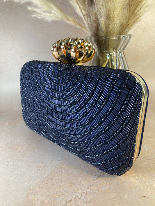 Navy Clutch Bag 