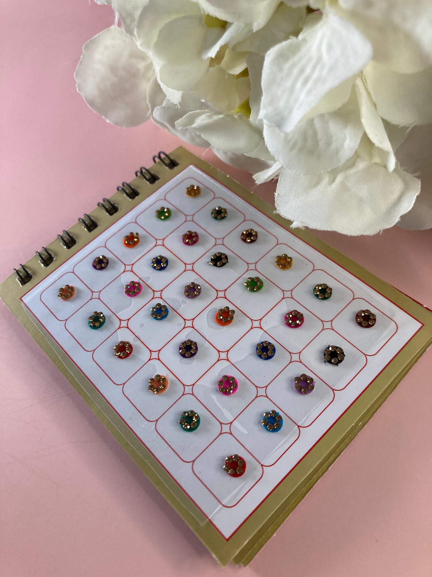 Mini Range Multicoloured Stone Border 120 Bindi Booklet (ST712)