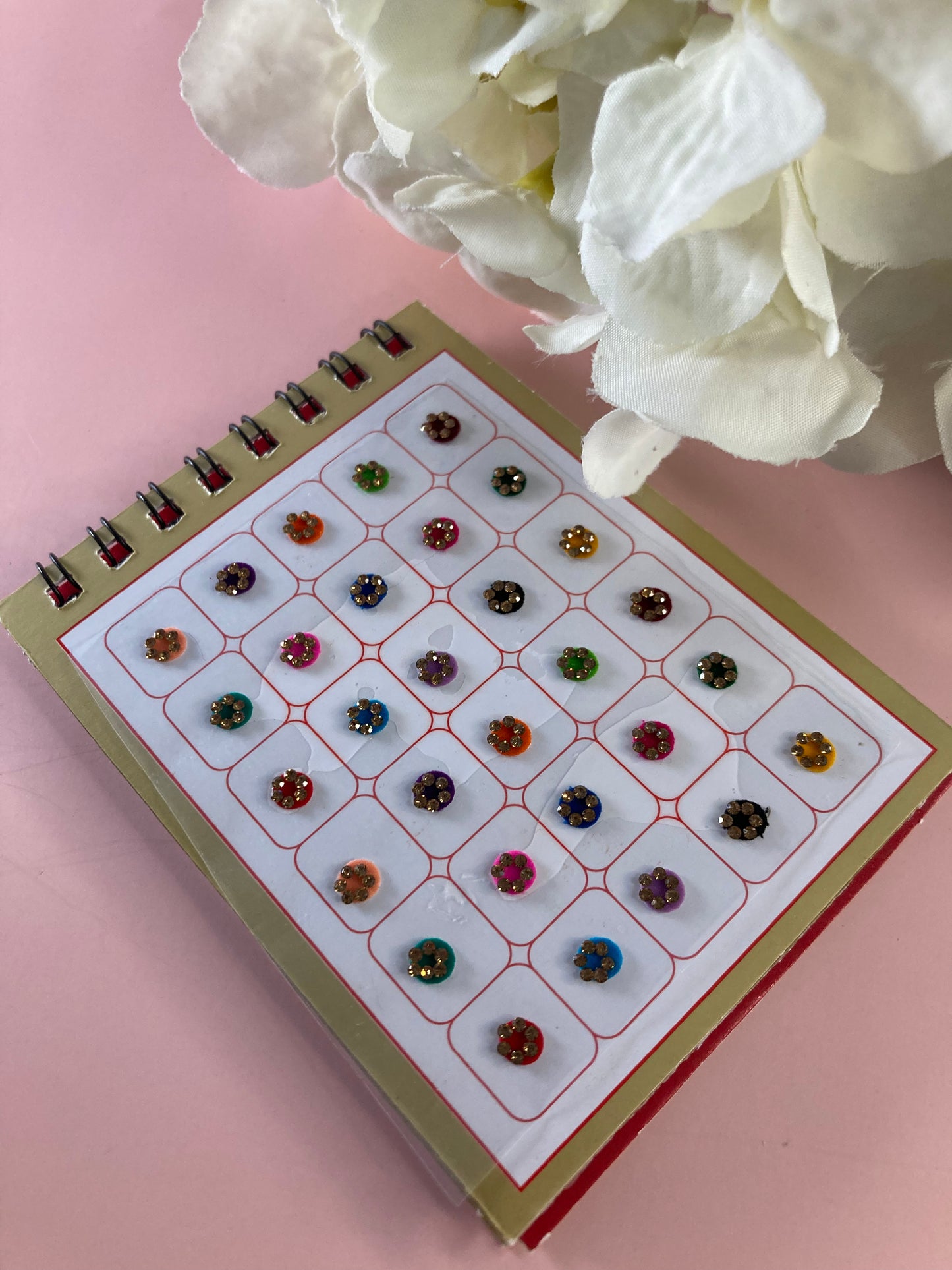 Mini Range Multicoloured Stone Border 120 Bindi Booklet (ST712)