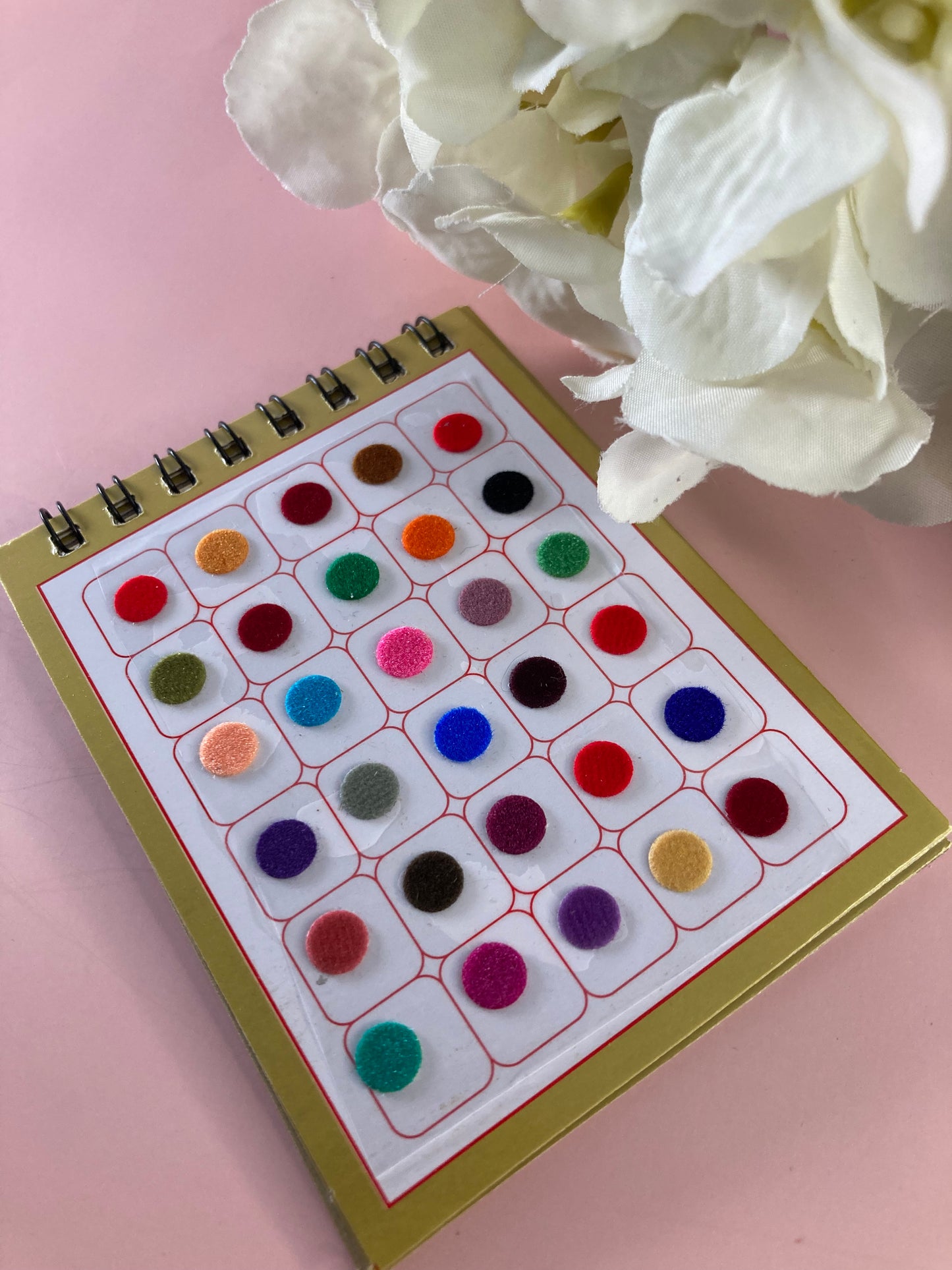 Mini Range Plain Assorted Colours 120 Bindi Booklet (ST710) (7 Inch Bindis)