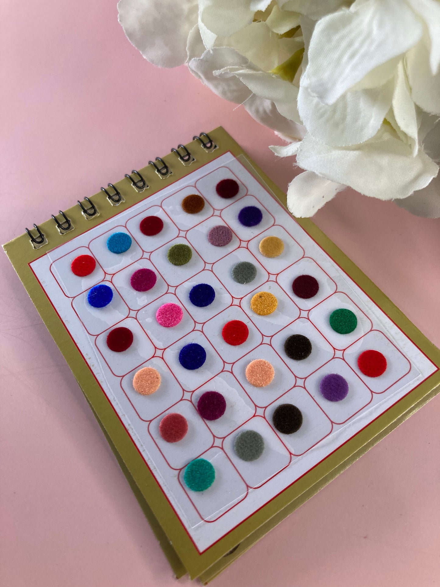 Mini Range Plain Assorted Colours 120 Bindi Booklet (ST710) (7 Inch Bindis)