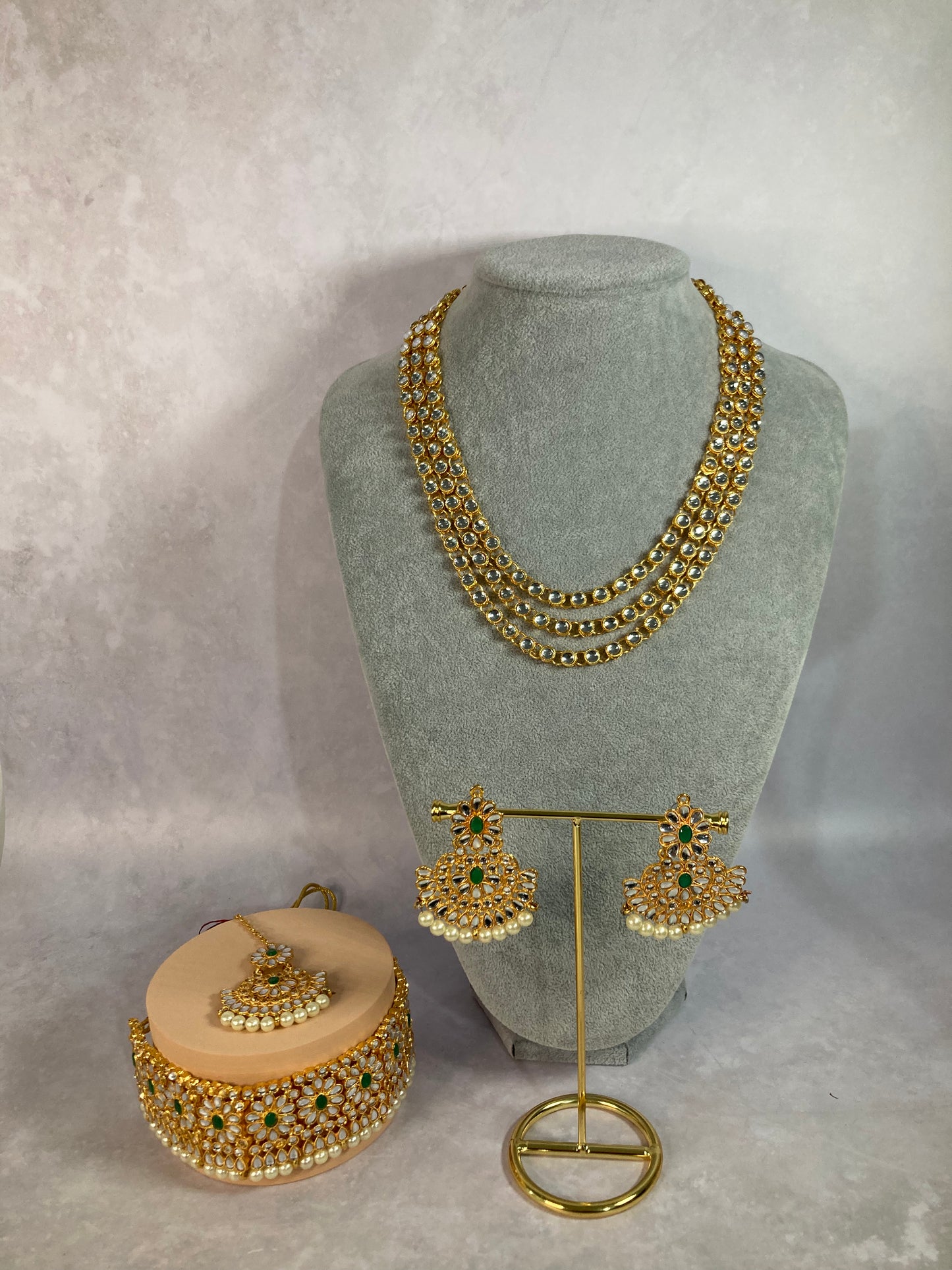 Astha Gold Plated and Kundan Set (ST164) Emerald