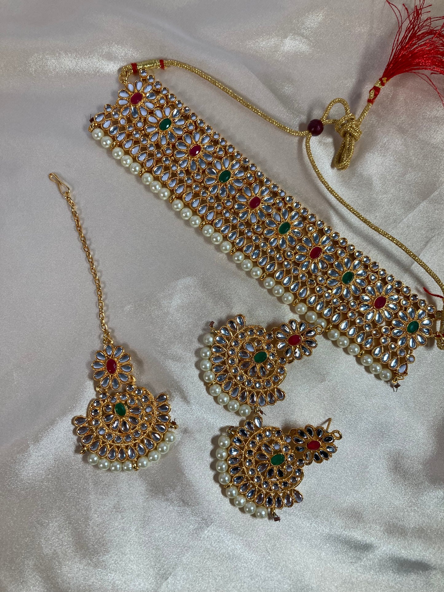 Astha Gold Plated and Kundan Set (ST164) Emerald And Ruby