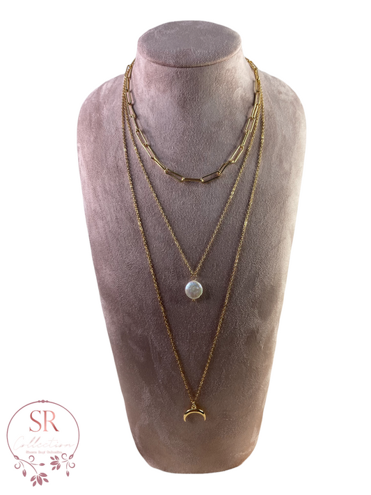 Moon Layered Necklace (ST086)