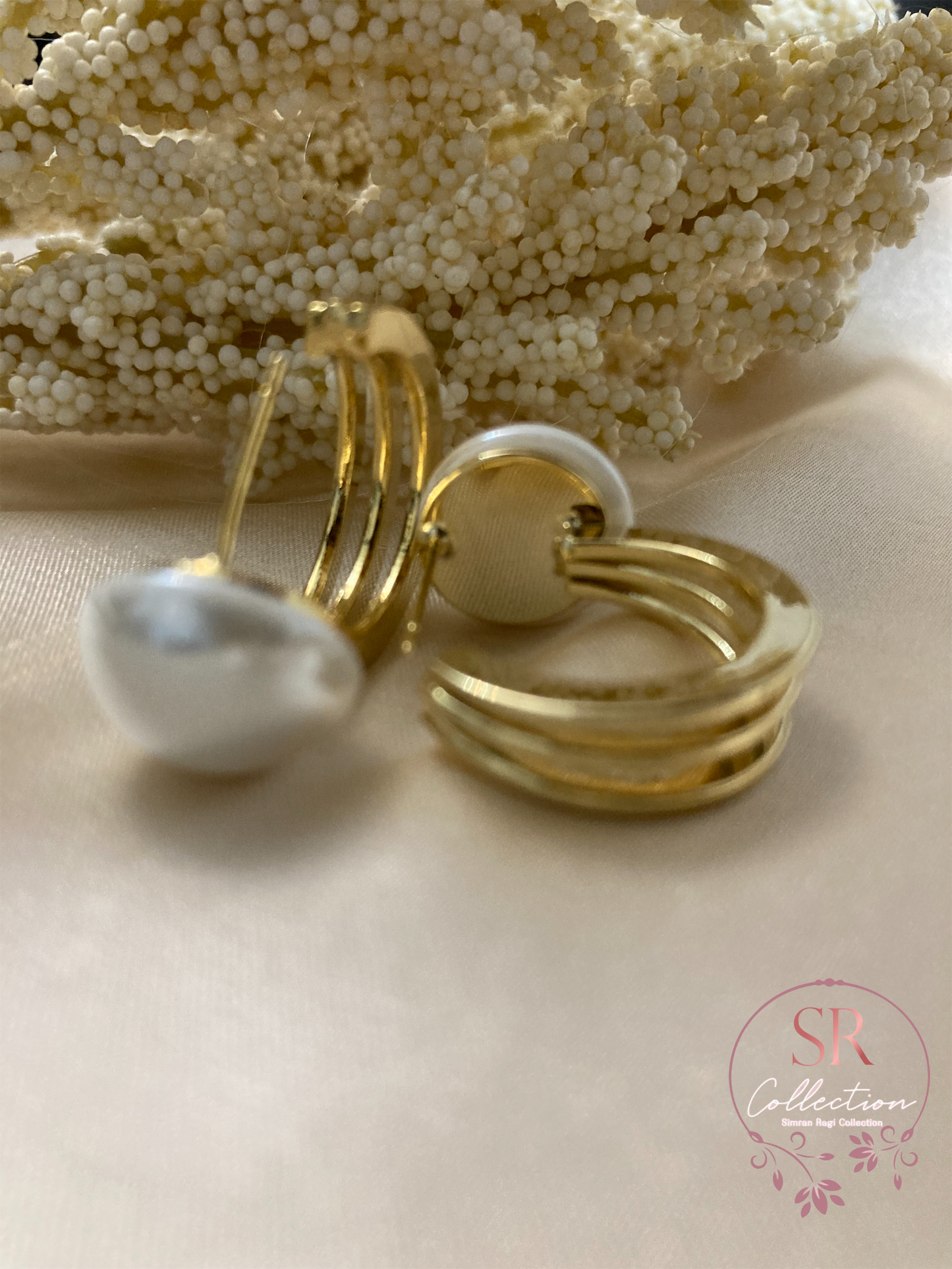 Mila Statement Pearl Hoop Earrings (ST023)