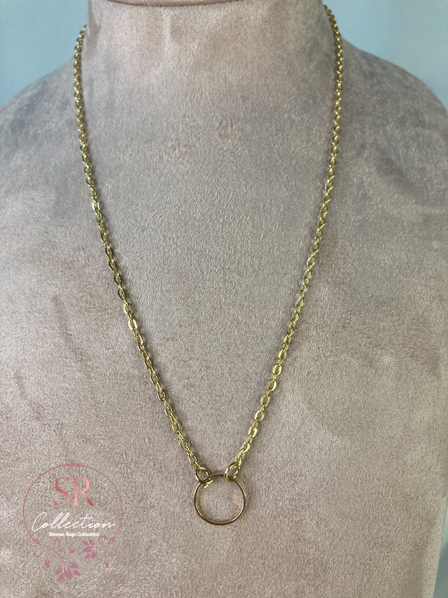 Dainty Circle Necklace (ST198) Gold