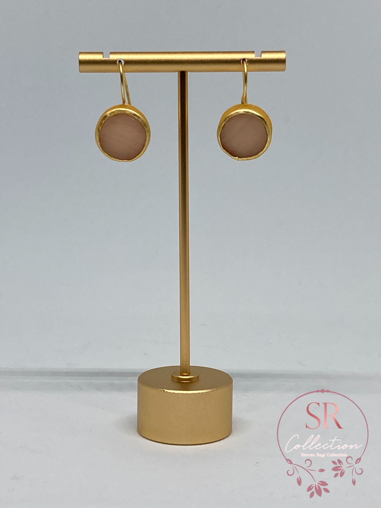 Noori Rustic Gold Plated Earrings (ST088) Peach