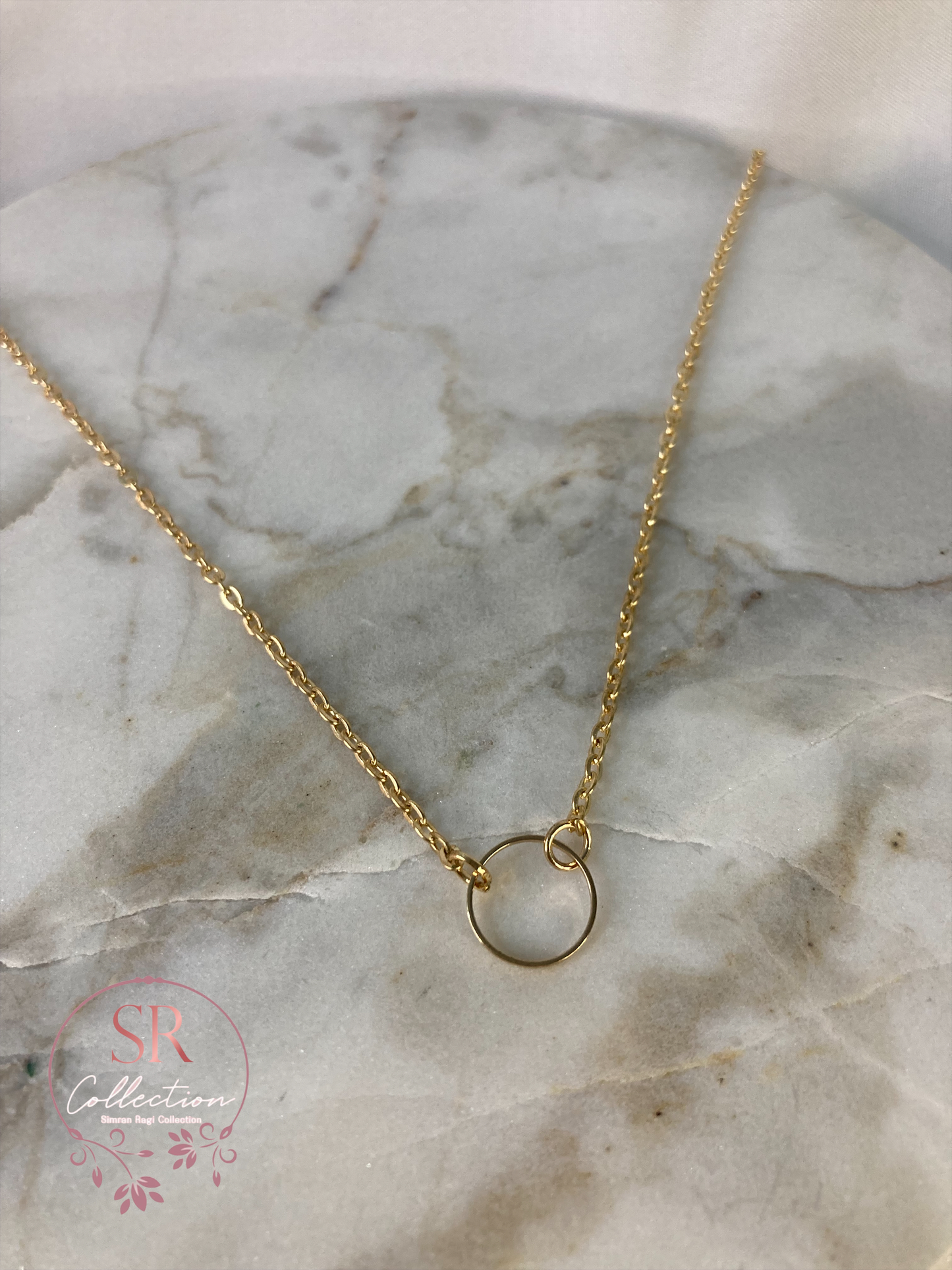 Dainty Circle Necklace (ST198) Gold