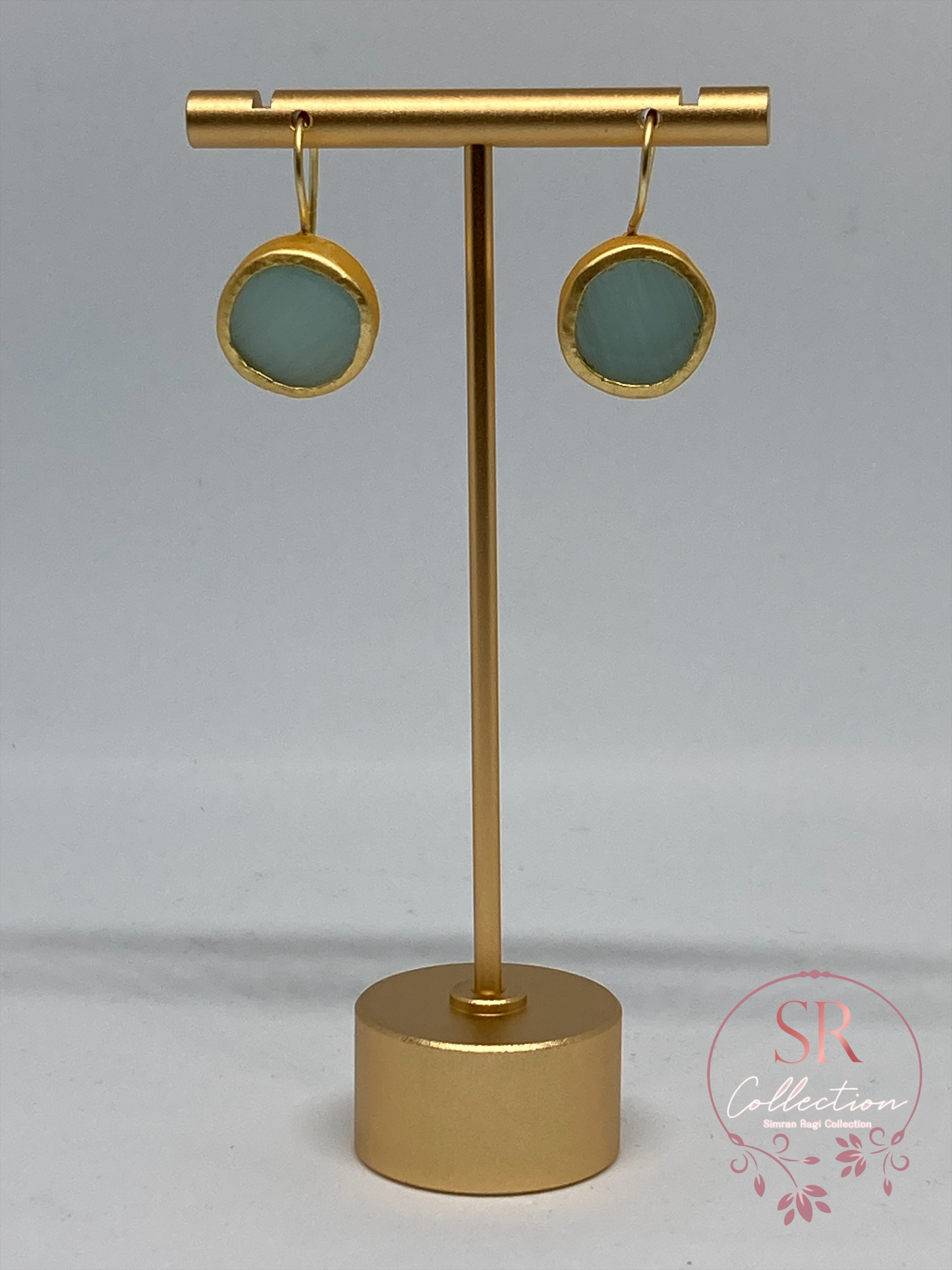 Noori Rustic Gold Plated Earrings (ST088) Turquoise