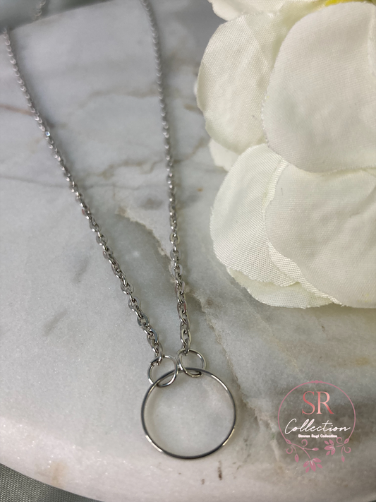 Dainty Circle Necklace (ST198) Silver